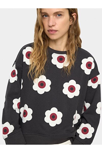 PARFOIS Pamuklu Çiçek Desenli Sweatshirt