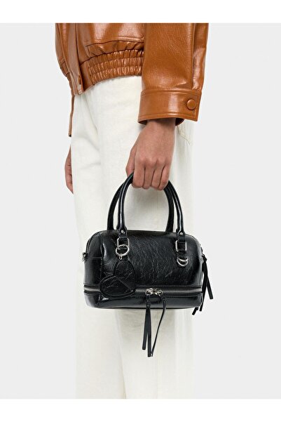 PARFOIS Çatlak Efektli Charm'lı Tote Çanta