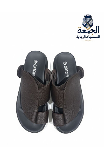 CATCHY Men's dark brown leather shoes