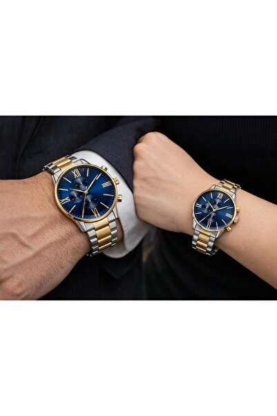 LOOQ Steel Cord Lover Combination Women's & Men's Wristwatch in Heart Box