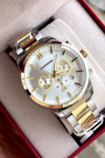 Chaperone ساعة يد رجالية أصلية بحزام فولاذي هدية للحبيب هدية عيد الحب