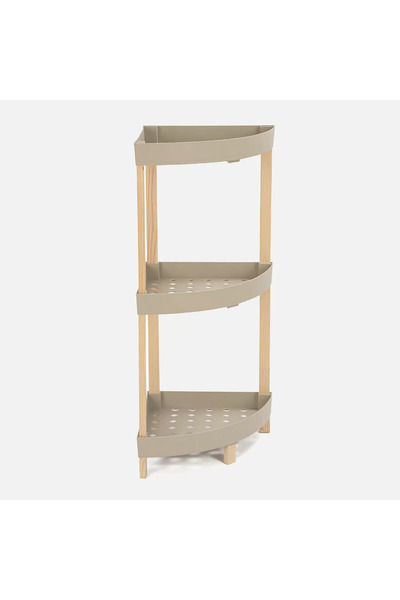 ENLIS Masif Ahşap 3 Katlı Çok Amaçlı Raf 31x44x79 cm Dekoratif Düzenleyici Ra...