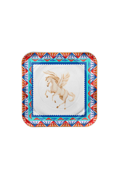 Sivella طقم وينجد جريس المكون من قطعتين: قاعدة أكواب زجاجية وطبق شمعة