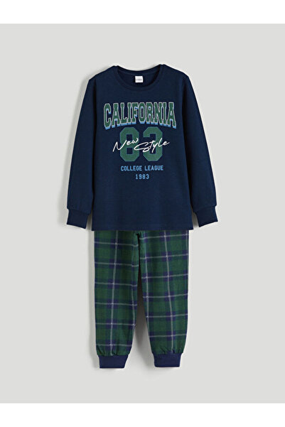 LC Waikiki RMZ GİYİM FARKIYA طقم بيجامة للأولاد مطبوع عليه Zero Roba Yaka Cal...