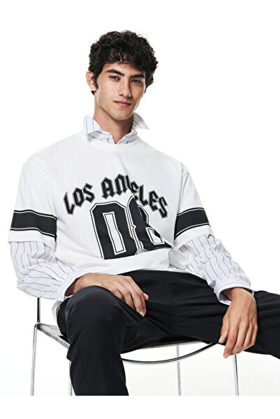 LC Waikiki Selections I Zero Roba Yaka Los Angeles Printed Combed Cotton Men'...