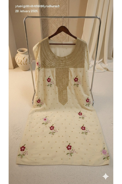 Maison Emarat جلابية مخوار جاهزة للتطريز من إصدار حق الليلة، مطرزة يدوياً