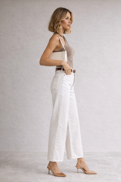 kikiriktekstil Ženske 100% pamuk Kaiš paket Visok struk Palazzo fit Do članka...