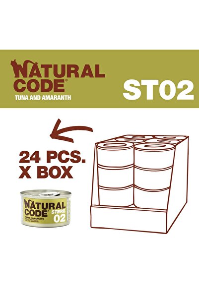 Natural Code علب تونة وأمارانث للقطط، 85 غرام، عبوة من 24 علبة