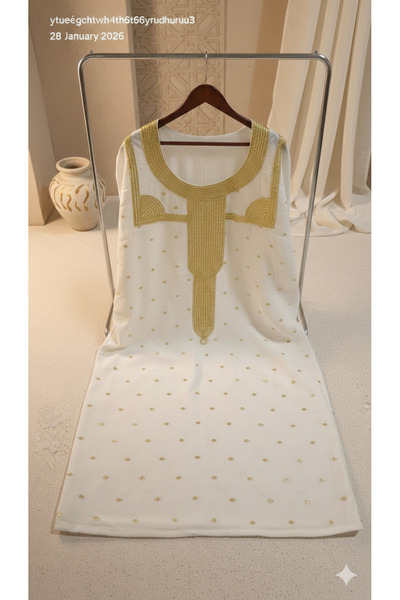 Maison Emarat Haq Al Leila Edition Ready to Stitch Mukhawar Jalabiya with Han...