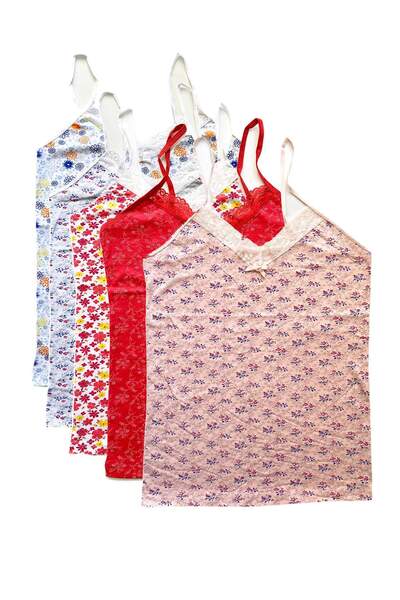 Mestore 5 Pieces Women's Strappy Patterned Athlete Lacy Cotton Combed Cotton ...