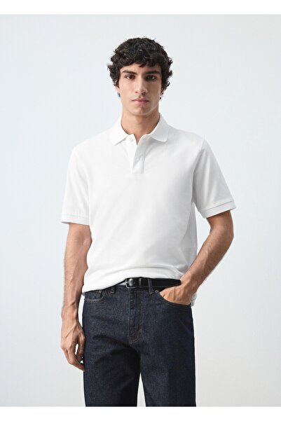 MANGO Man Regular kesim pamuklu pike polo gömlek