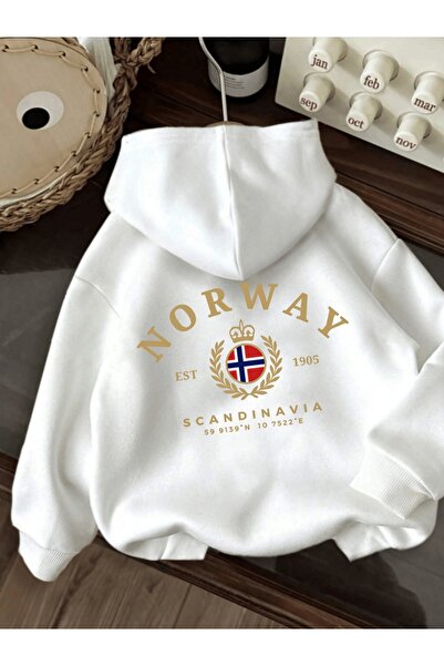 Deocept Unisex Norway Printed Hooded Sweatshirt with Kangaroo Pocket, Comfort...