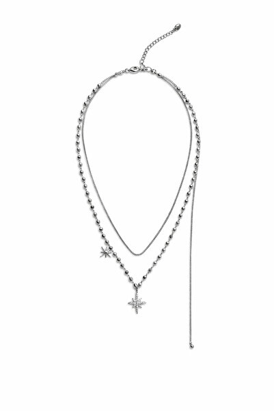 Okko Store Steel North Star Three Row Necklace