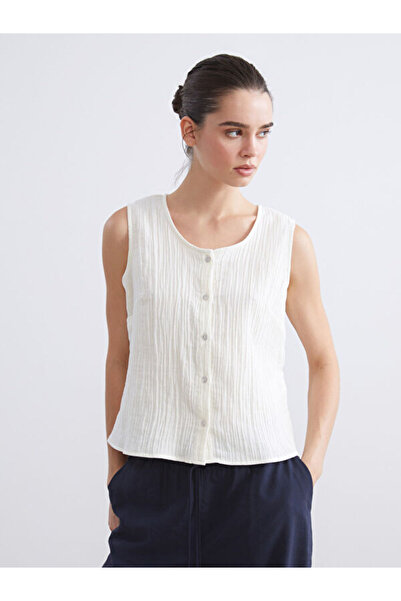 LC Waikiki RMZ GİYİM FARKIYA بلوزة بياقة روبا ذات ملمس مميز