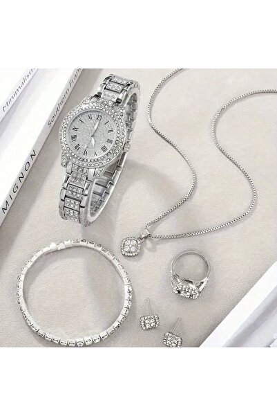 VEYA A luxurious six-piece set (watch + necklace + earrings + ring + bracelet...