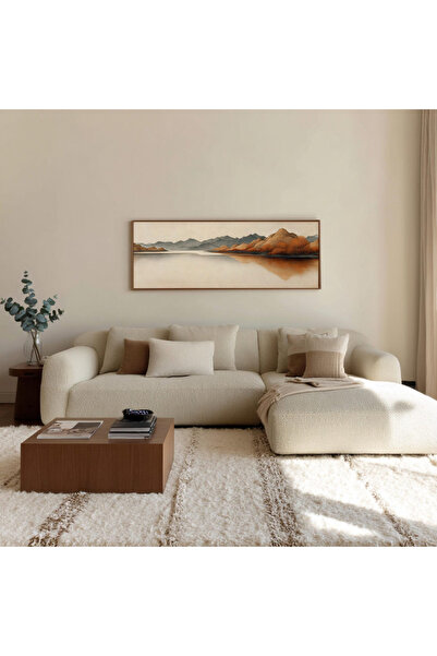 Tuba Decor Tek Parça Gerçek Ahşap Yatay Panorama Çerçeveli Tablo renkli tablo...