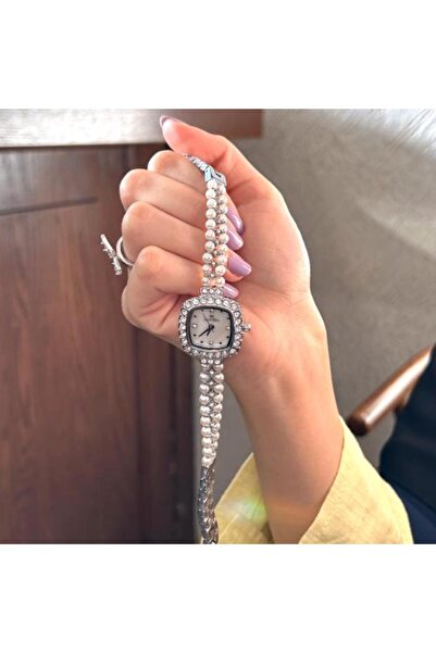 Louis Nice Women's Pearl Watch in Silver