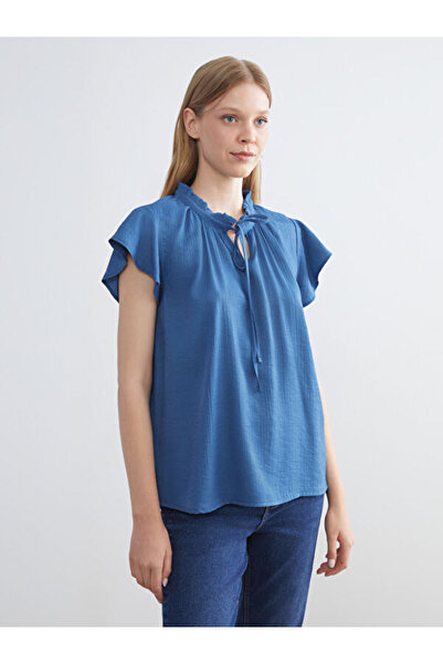 LC Waikiki Tie Collar Textured Blouse