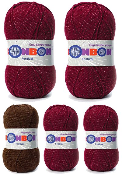 BONBON 5 bucăți de fire de lână argintie pentru tricotat, culoare nr:220