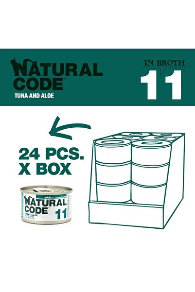 Natural Code علب تونة وألوة للقطط 85 غرام، عبوة من 24 علبة