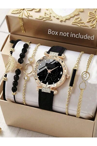 VEYA A luxurious six-piece women's set (watch + bracelets + rings + necklace)...