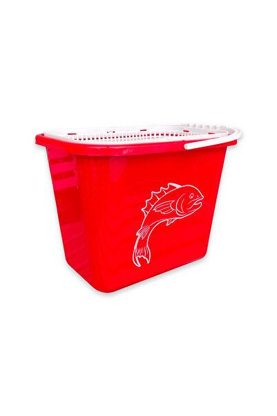 Fishack Balıkçı Kovası - 15 lt - - Süzgeçli - Kırmızı (Kod 179)