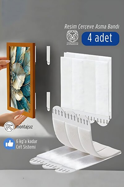 Transformacion Set de 4 benzi adezive pentru agățat tablouri - Sistem cu cârl...