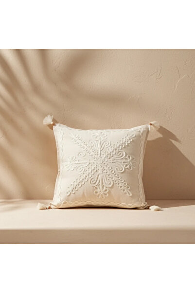 Shopyteks غطاء وسادة زخرفي أصيل بتصميم بوهيمي مطرز بالليزر (بدون حشوة داخلية)