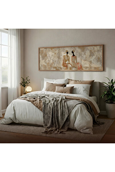 Tuba Decor Tek Parça Gerçek Ahşap Yatay Panorama Çerçeveli Tablo renkli tablo