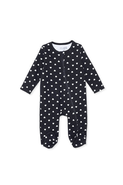 ebebek Hello Baby HelloBaby HelloBaby Kız Bebek Patikli Tulum Kalp Baskılı Fe...