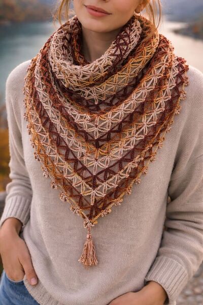 KMFashion Handmade 100% Cotton Triangle Scarf & Shawl |   Light and Soft Texture