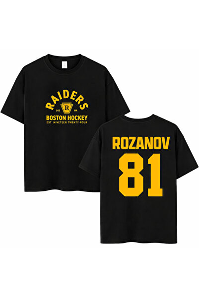 AYDESİGN Rozanov 81 Heated Rivalry Printed Crew Neck Black T-Shirt T-Shirt