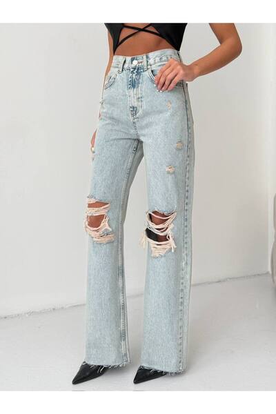 DENİKK Trend Special Design Wide Leg Denim Comfortable Fit Jeans(1)