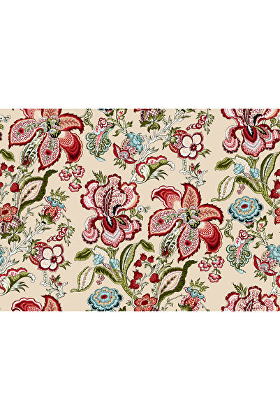 Novinqa Etnik Çiçek Desenli Dijital Baskılı Kumaş