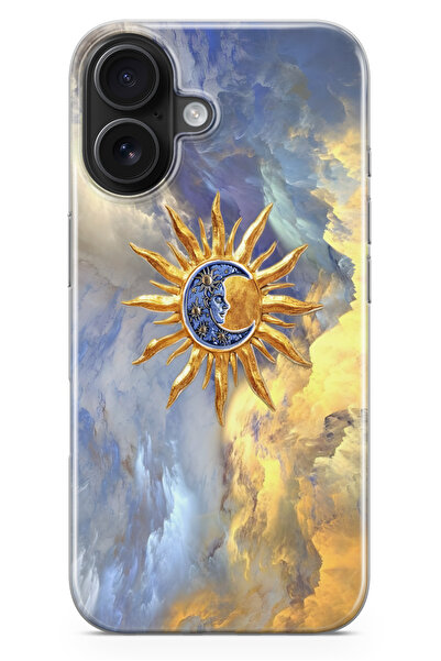 moonset Iphone 16 Uyumlu Baskılı Yumuşak Silikon Şeffaf Telefon Kılıfı