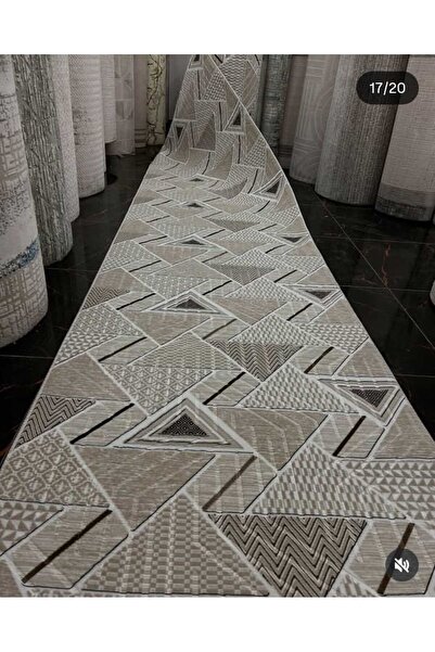 Nesrin KAYMAZ JEL TABAN MODERN KESME YOLLUK SALON HALISI KAHVERENGİ ÜÇGEN