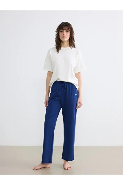 LC Waikiki Elastic Waist Heart Embroidered Women's Pajama Bottoms (S6)