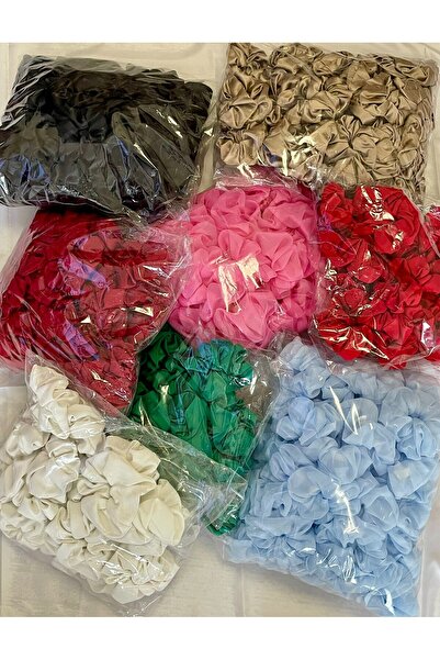 D&GSEWİNGSHOP AÇIK MAVİ ORGANZE KUMAŞ TOPTAN 20'Lİ LASTİK TOKA