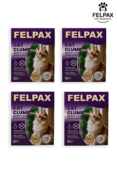 Felpax Premium Hızlı Topaklanan Lavanta Kokulu Kedi Kumu 6 Lt x 4 Adet