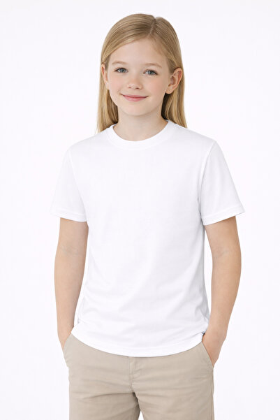 OEM Tricou scoala/sport cu maneca scurta, FETE, ALB