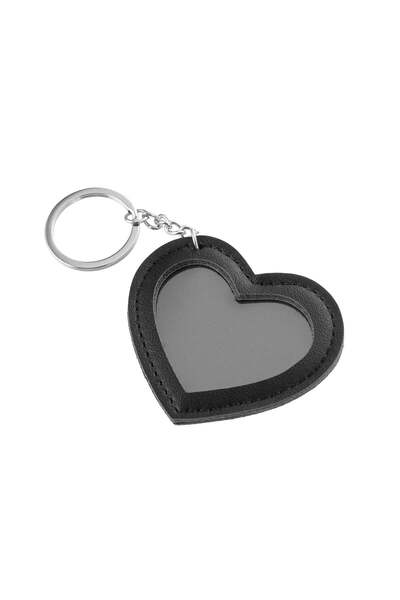 OEM Eco-Leather Keychain with Photo Insert, Heart Shape – Personalized Gift