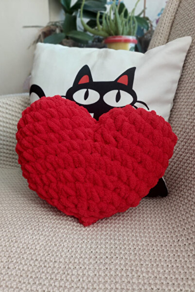 Nana & Mayka Moda Valentine's Day Special Handmade Knitted Heart Pillow – Red...