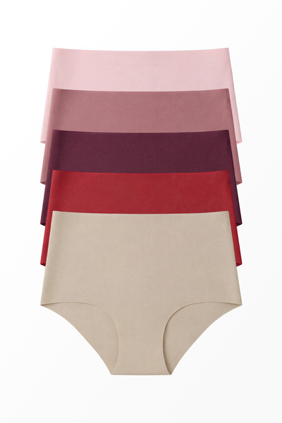 Stoykis مجموعة من 5 قطع من الملابس الداخلية النسائية ذات الخصر العالي المقطوع...