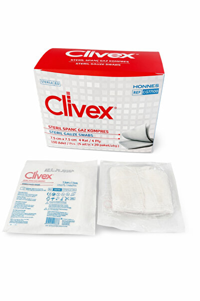 CLİVEX MEDİKAL STERİL SARGI BEZİ 7,5x7,5 CM – 5 KUTU-TEK KULLANIMLIK