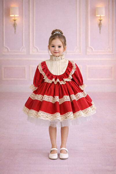 NA ADDESIGN Rochie personalizată pentru fetițe, cu volane, stil vintage - Roc...