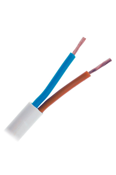 OEM Cablu electric bifilar dublu-izolat 2x1mm2 plat alb MYYUP H03VVH2-F 2x1