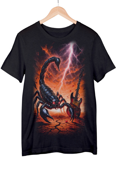 Texclusive Scorpions Tshirt Black Unisex Scorpion T-Shirt Cotton Combed Cotton