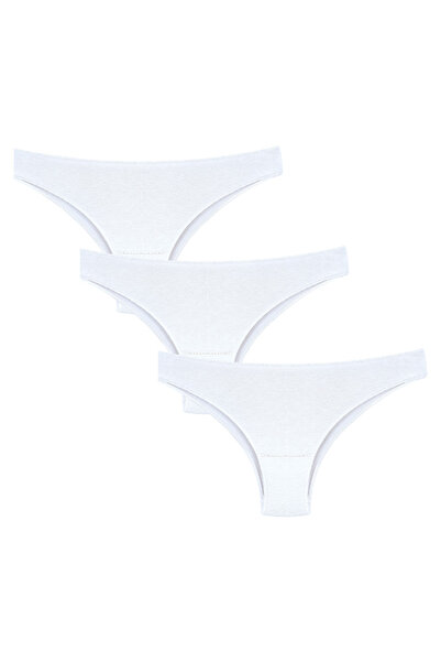 Kom Women'S, Modal-Cotton, Plain, Brazilian Model, 3-Piece Panties (with Sock...