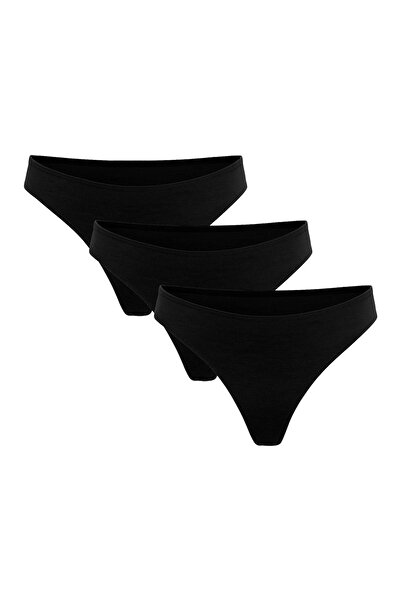 Kom Women'S, Modal-Cotton, Plain, String Model, 3-Piece Panties (with Socks a...