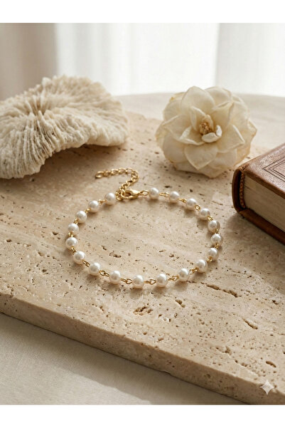 MaisonAHM سوار سلسلة مزين باللؤلؤ